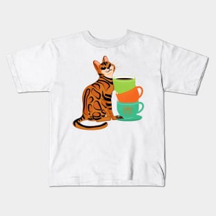 Easily Distracted by Cats and Coffee Kids T-Shirt